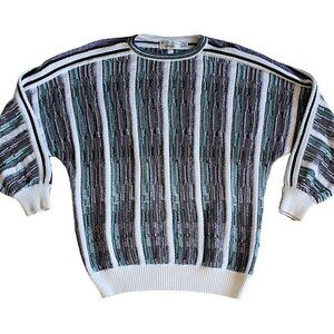 Vintage St Croix for I Magnin - Coogi Sweater, Rare Light Color, S Oversize